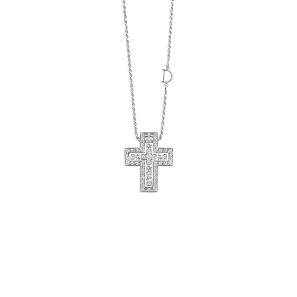 Belle Époque White Gold and Diamonds Necklace, 19x16mm